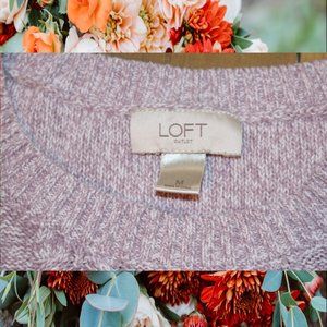 LOFT Marled light purple and white cable knit sweater – size M